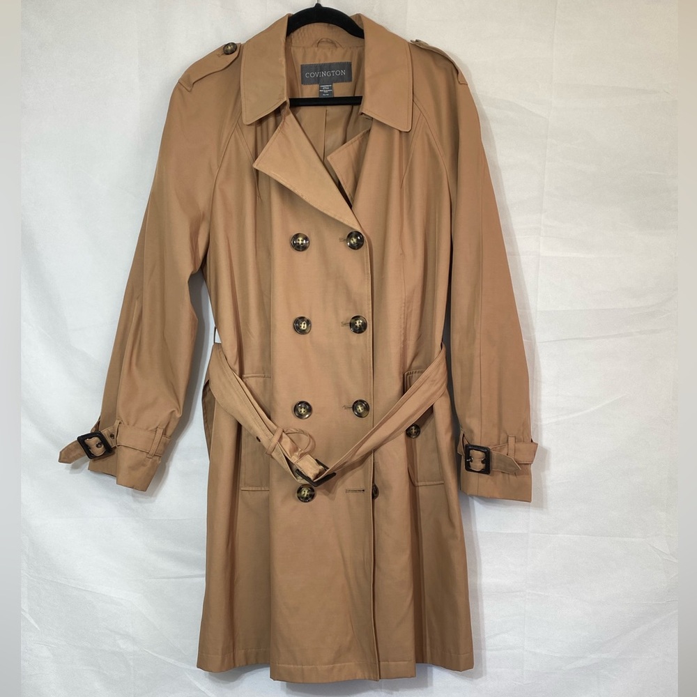 Covington Women's Classic Brown Trench Coat XL excellent condition check photos
